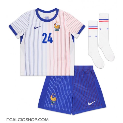Francia Ibrahima Konate #24 Seconda Maglia Bambino Europei 2024 Manica Corta (+ Pantaloni corti)
